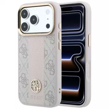 Custodia MagSafe GUESS 4G Stripe Round and Classic Logos per iPhone 18 Pro Max / 17 Pro Max - Rosa