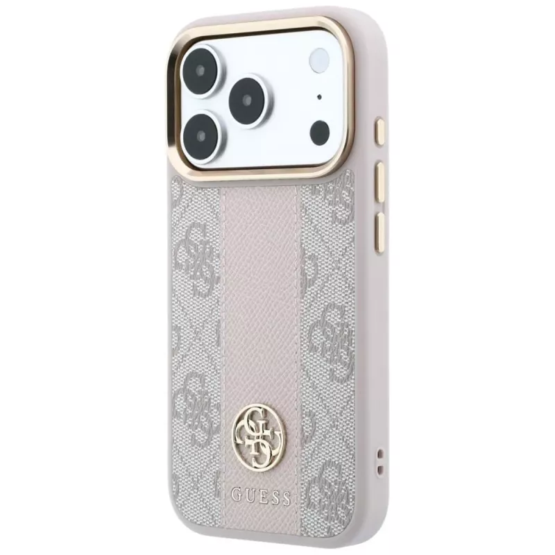 Custodia MagSafe GUESS 4G Stripe Round and Classic Logos per iPhone 18 Pro Max / 17 Pro Max - Rosa
