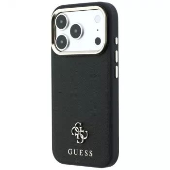 Custodia MagSafe Guess Saffiano Small 4G & Classic Logo per Apple iPhone 17 Pro Max / 18 Pro Max - nero
