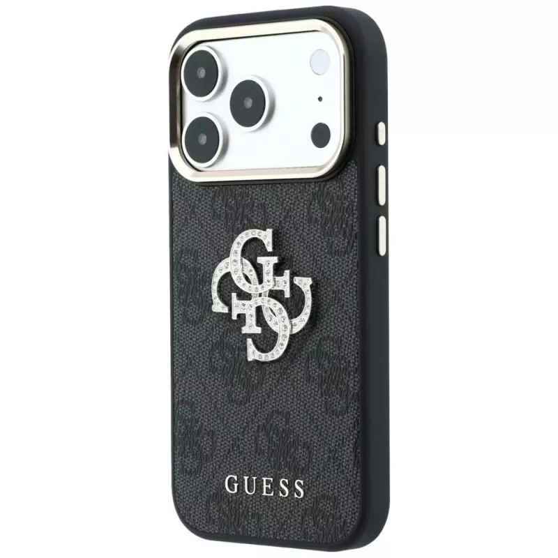 Custodia Guess 4G & Big Strass Logo per iPhone 17 Pro Max / 18 Pro Max - nero