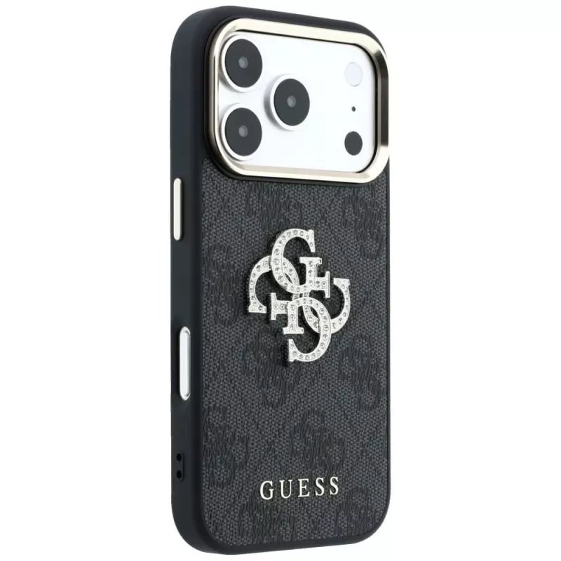 Custodia Guess 4G & Big Strass Logo per iPhone 17 Pro Max / 18 Pro Max - nero