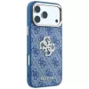 Custodia rigida GUESS 4G & Big Strass Logo per iPhone 18 Pro / 17 Pro - blu
