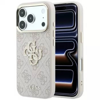 Custodia Guess 4G Big Strass Logo per iPhone 17 Pro / 18 Pro - rosa