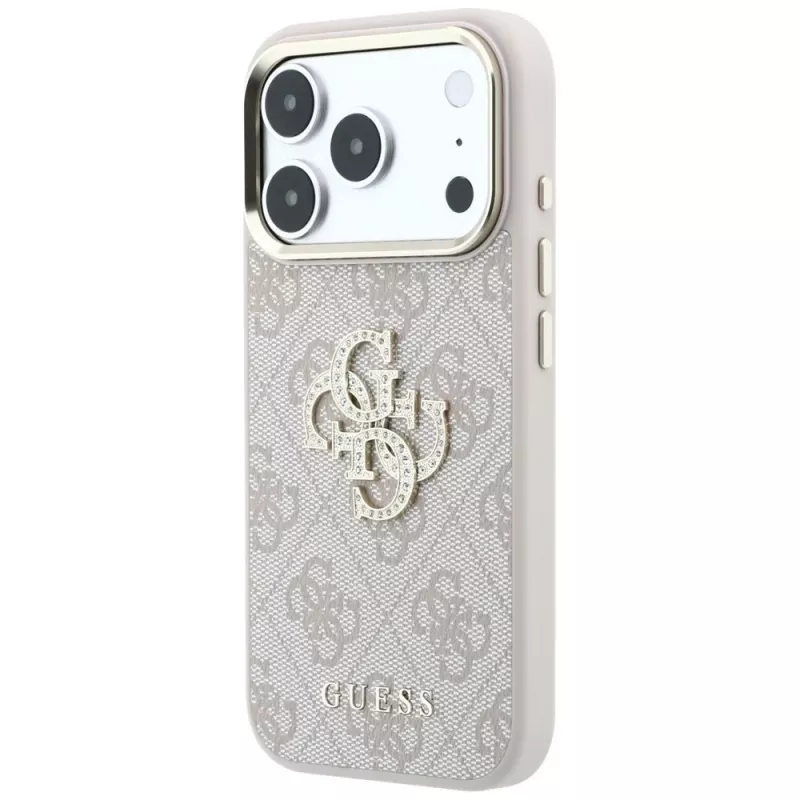 Custodia Guess 4G Big Strass Logo per iPhone 17 Pro / 18 Pro - rosa