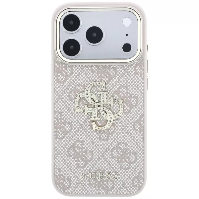 Custodia Guess 4G Big Strass Logo per iPhone 17 Pro / 18 Pro - rosa
