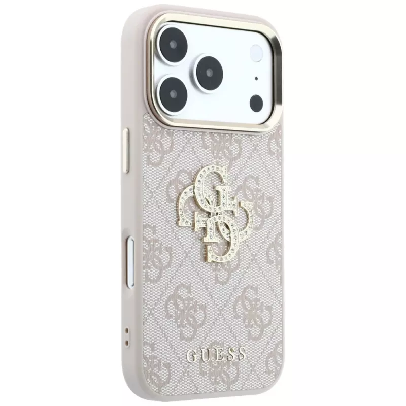 Custodia Guess 4G Big Strass Logo per iPhone 17 Pro / 18 Pro - rosa