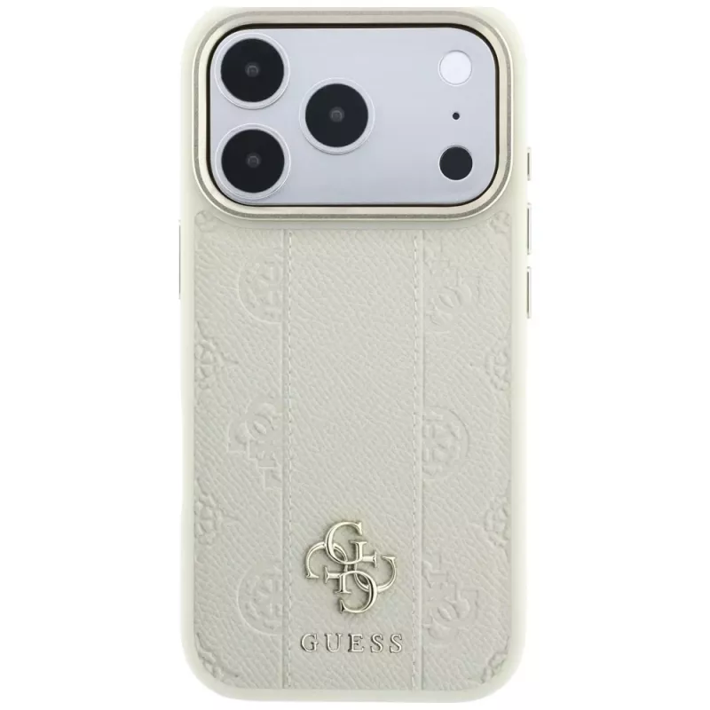 Custodia MagSafe Guess Stripe Peony 4G Logo per Apple iPhone 18 Pro / 17 Pro - beige