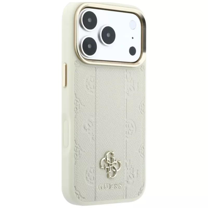 Custodia MagSafe Guess Stripe Peony 4G Logo per Apple iPhone 18 Pro / 17 Pro - beige