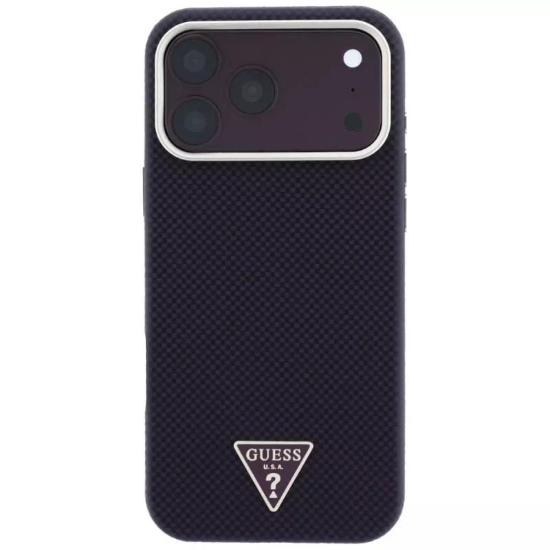 Custodia MagSafe Guess Kevlar Triangle Logo per iPhone 17 Pro / 18 Pro - bordeaux