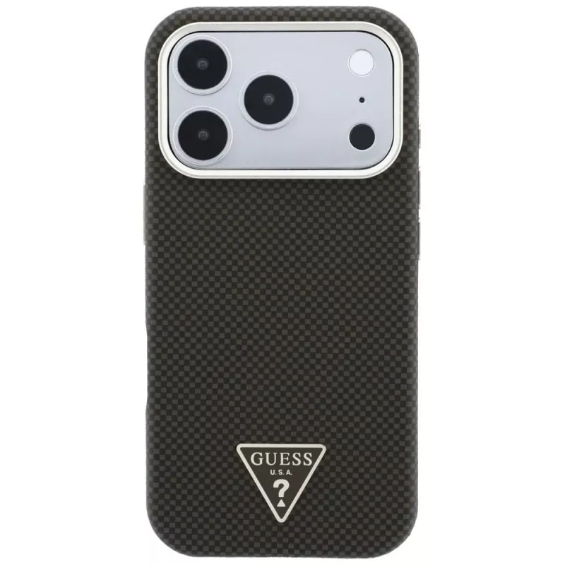Custodia MagSafe GUESS Kevlar Triangle Logo per iPhone 17 Pro / 18 Pro - marrone