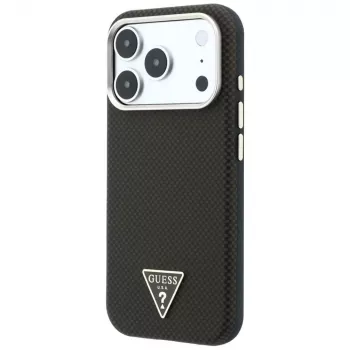 Custodia MagSafe GUESS Kevlar Triangle Logo per iPhone 17 Pro Max / 18 Pro Max - marrone