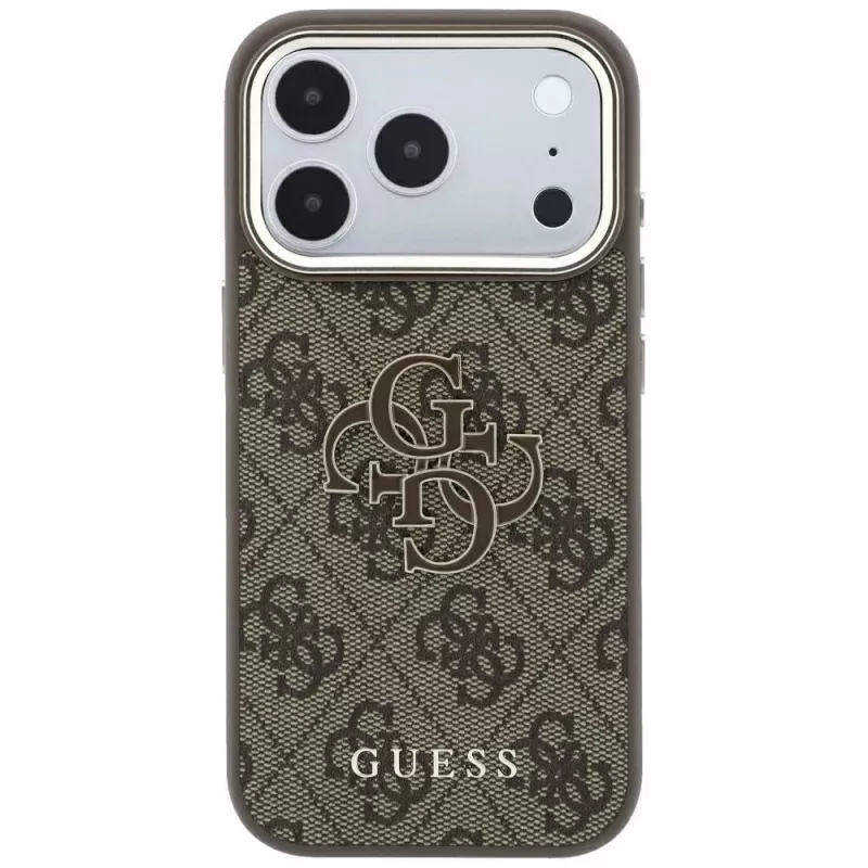 Custodia Guess 4G & Big Resin Logo per iPhone 17 Pro Max / 18 Pro Max - marrone
