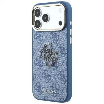 Custodia GUESS 4G & Big Resin Logo per iPhone 17 Pro Max / 18 Pro Max - azzurro
