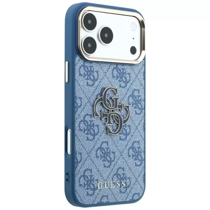 Custodia GUESS 4G & Big Resin Logo per iPhone 17 Pro Max / 18 Pro Max - azzurro