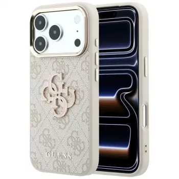 Custodia Guess 4G & Big Resin Logo per iPhone 17 Pro Max / 18 Pro Max - rosa