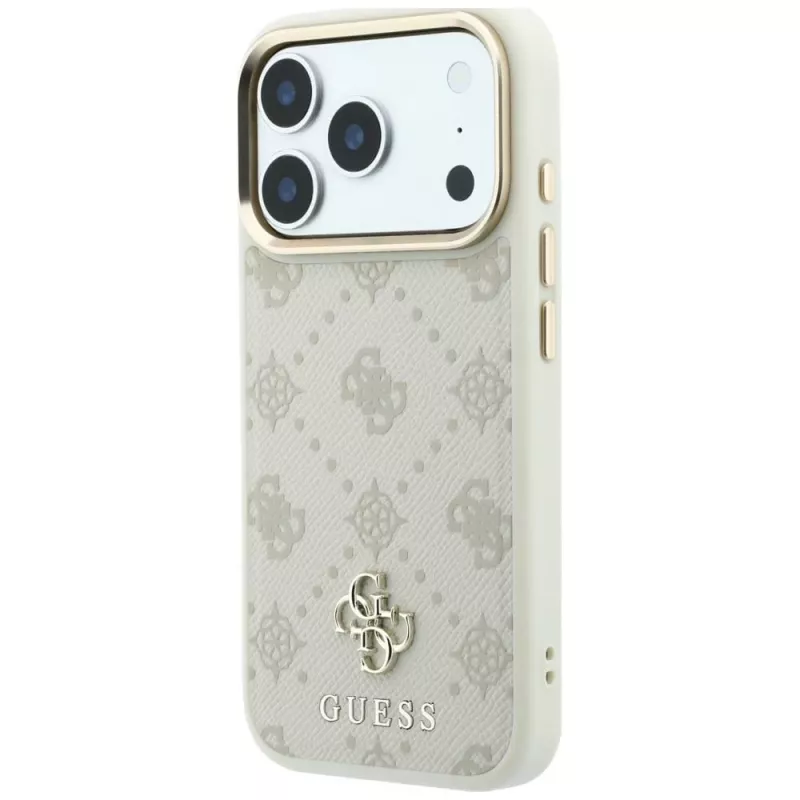 Custodia MagSafe Guess Peony 4G Small Logo per iPhone 18 Pro / 17 Pro - beige