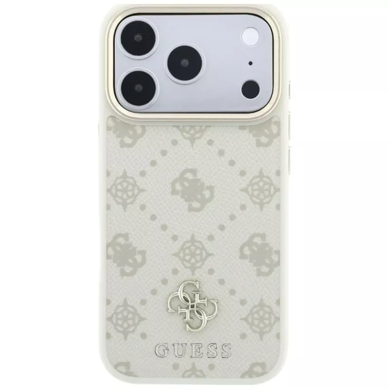 Custodia MagSafe Guess Peony 4G Small Logo per iPhone 18 Pro / 17 Pro - beige