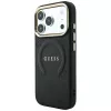 Custodia MagSafe GUESS Saffiano Peony & Ring per iPhone 18 Pro / 17 Pro - nero
