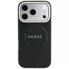 Custodia MagSafe GUESS Saffiano Peony & Ring per iPhone 18 Pro / 17 Pro - nero