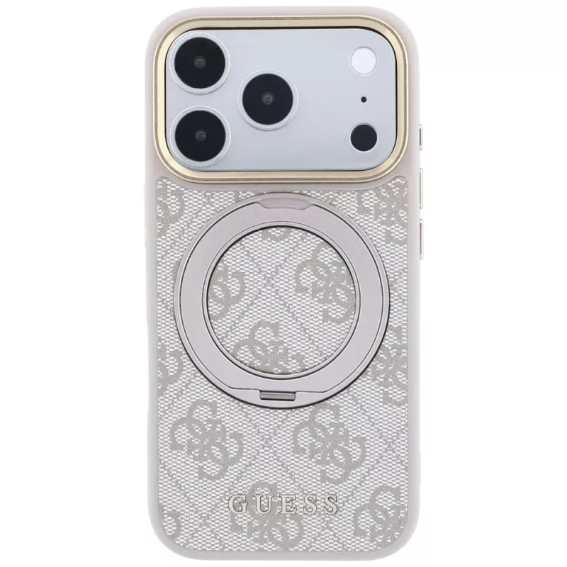 Guess Ring Stand 360 4G Classic Logo custodia MagSafe per iPhone 18 Pro Max / 17 Pro Max - rosa