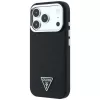 Guess Grained Triangle Logo custodia MagSafe per iPhone 17 Pro / 18 Pro - nero