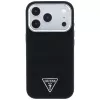 Guess Grained Triangle Logo custodia MagSafe per iPhone 17 Pro / 18 Pro - nero