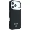 Guess Grained Triangle Logo custodia MagSafe per iPhone 17 Pro / 18 Pro - nero