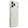 GUESS IML Flowers Allover Electroplated custodia con bracciale perle MagSafe per iPhone 18 Pro Max / 17 Pro Max bianco
