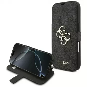 Guess Book 4G Metal Logo custodia per iPhone 18 Pro / 17 Pro - nero