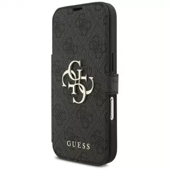 Guess Book 4G Metal Logo custodia per iPhone 18 Pro / 17 Pro - nero