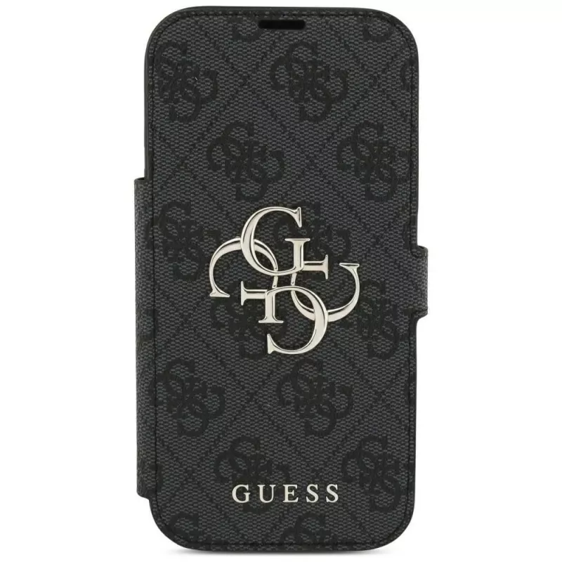 Guess Book 4G Metal Logo custodia per iPhone 18 Pro / 17 Pro - nero