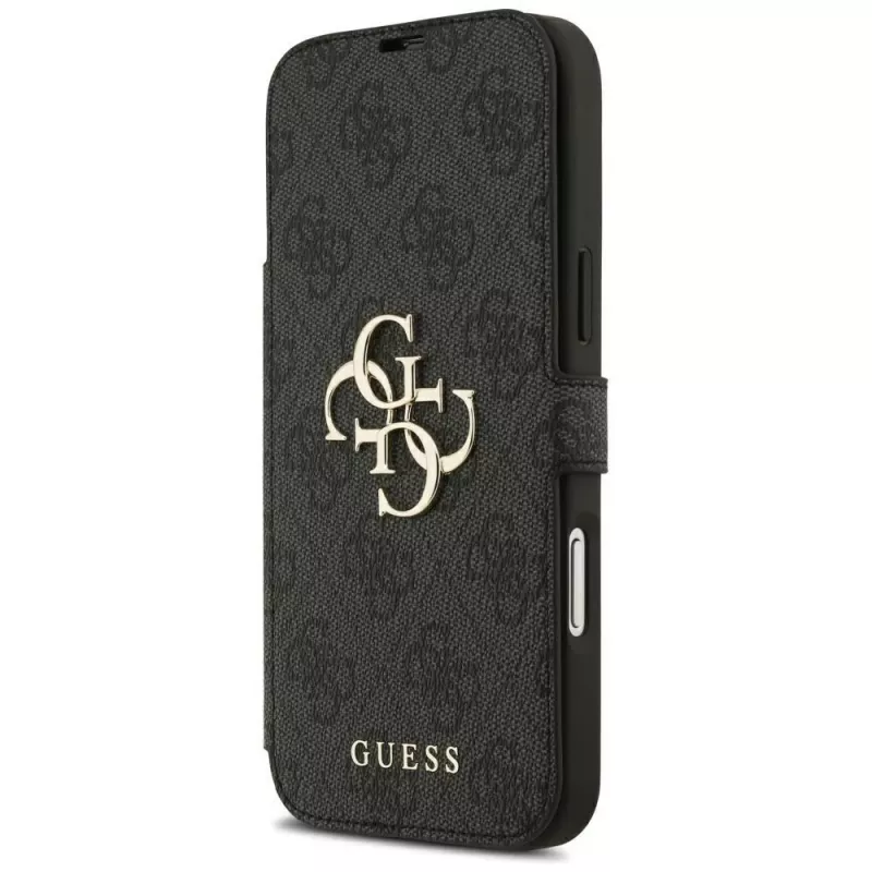 Guess Book 4G Metal Logo custodia per iPhone 18 Pro Max / 17 Pro Max, nero