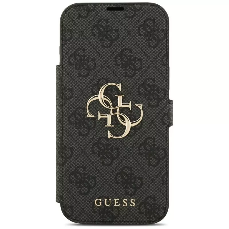 Guess Book 4G Metal Logo custodia per iPhone 18 Pro Max / 17 Pro Max, nero