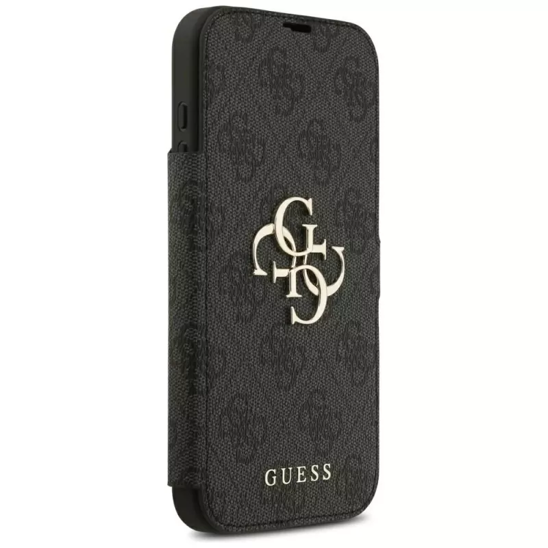 Guess Book 4G Metal Logo custodia per iPhone 18 Pro Max / 17 Pro Max, nero