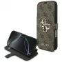 Guess Book 4G Metal Logo custodia per Apple iPhone 18 Pro / 17 Pro – marrone