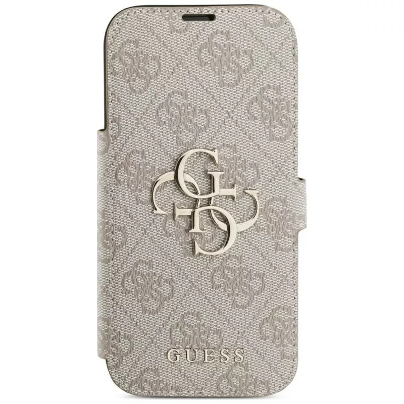 Guess Book 4G Metal Logo custodia a libro per iPhone 16 Pro / 17 Pro - rosa