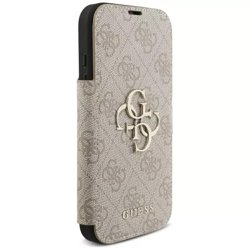 Guess Book 4G Metal Logo custodia a libro per iPhone 16 Pro / 17 Pro - rosa