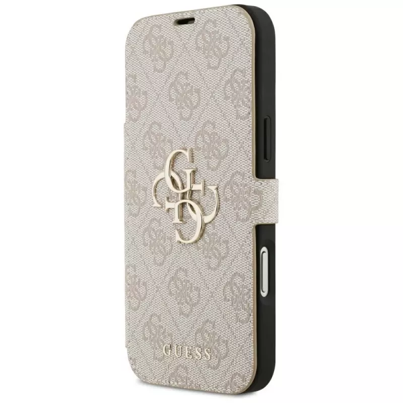 GUESS Book 4G Metal Logo custodia a libro per iPhone 18 Pro Max / 17 Pro Max - rosa