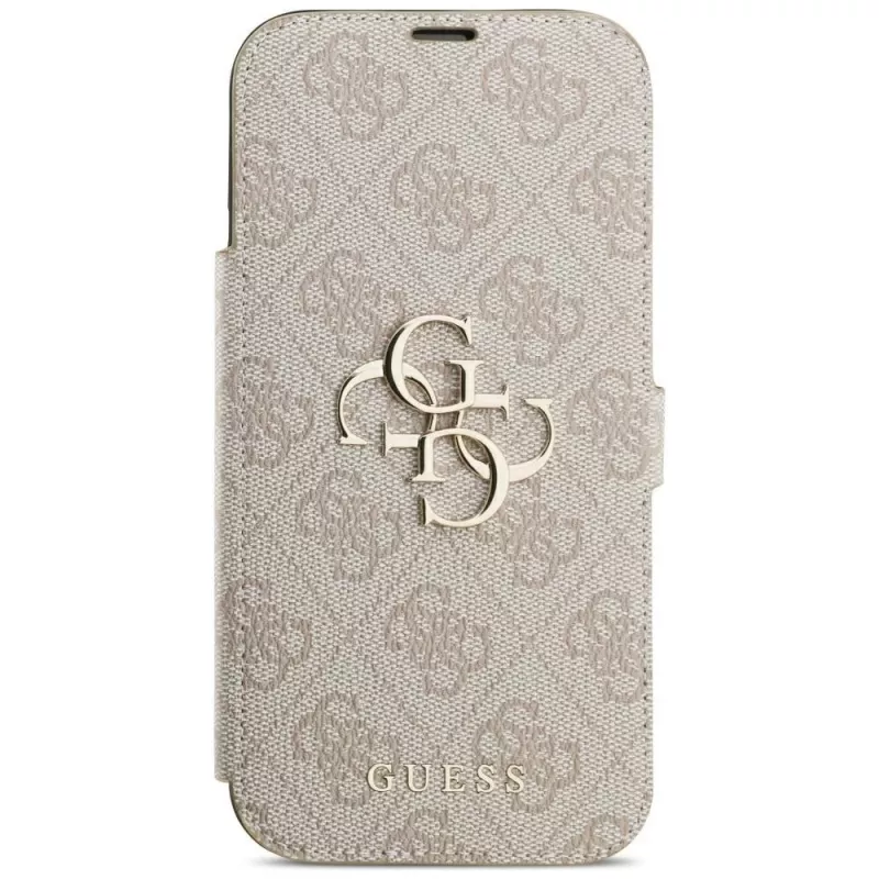 GUESS Book 4G Metal Logo custodia a libro per iPhone 18 Pro Max / 17 Pro Max - rosa