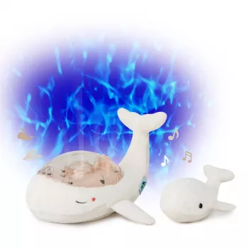 Cloud B Tranquil Whale set aiuto per il sonno con proiettore e sonaglio - bianco