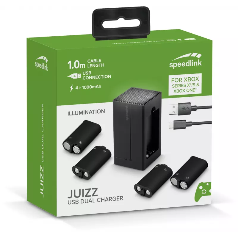 Speedlink Juizz caricabatterie doppio USB per Xbox (SL-260003-BK)