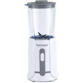 Techwood TBL-201 Frullatore da tavolo 1,5L, 300W, lame in acciaio inox, tritaghiaccio, Bianco