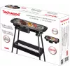 Techwood TBQ-836P Grill elettrico con treppiede, 2000W, griglia cromata 36,5 cm, Nero