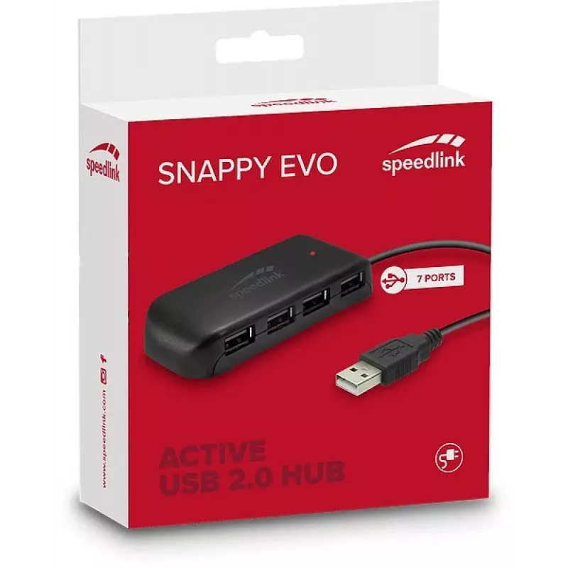 Speedlink Snappy Evo hub USB 2.0 a 7 porte (SL-140005-BK)