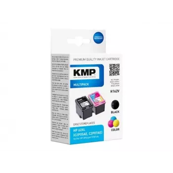 KMP 1741.400500 MultiPack Cartucce d'inchiostro nero e tricolore compatibili con HP 62XL (C2P05AE/C2P07AE) - confezione da 2