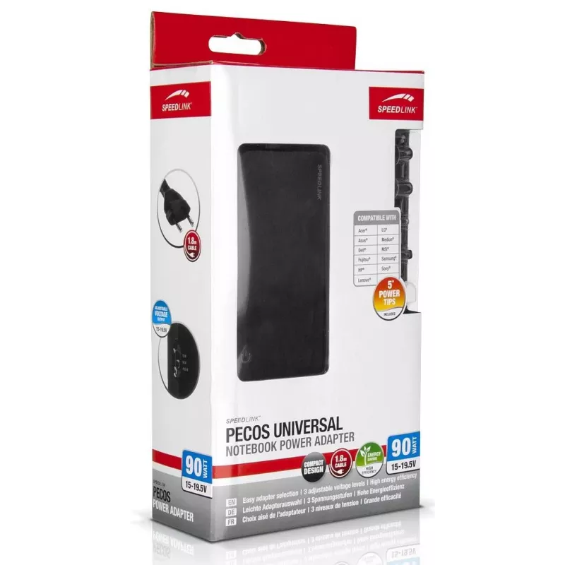 Speedlink Pecos alimentatore universale per notebook 90 W (SL-6955-BK)
