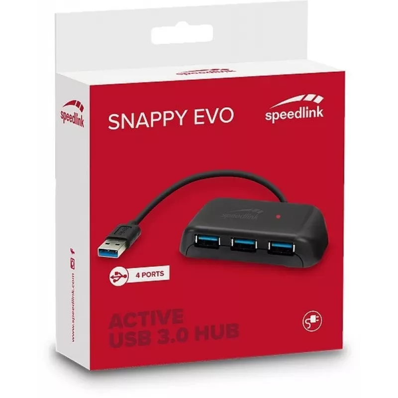 Speedlink Snappy Evo hub USB 3.0 a 4 porte (SL-140106-BK)