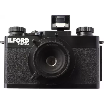 ILFORD PIXIE fotocamera a pellicola 35 mm point & shoot - argento/nero, flash integrato, autofocus
