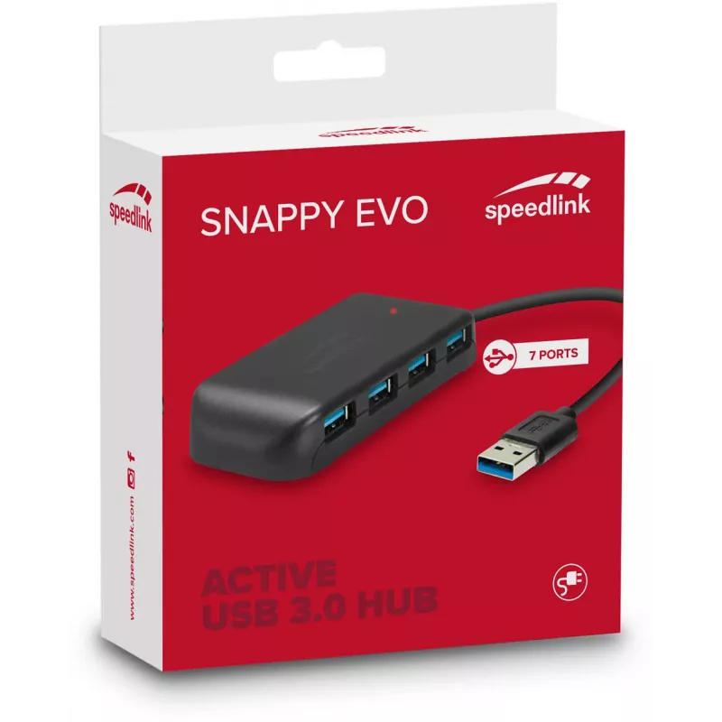 Speedlink Snappy Evo hub USB 3.0 a 7 porte (SL-140108-BK)