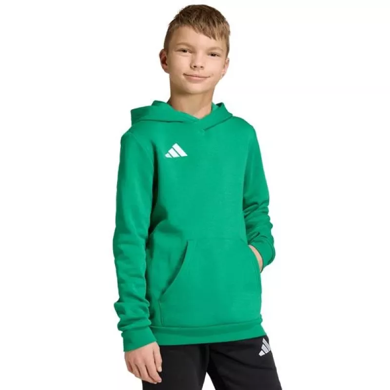 adidas Entrada 26 felpa con cappuccio bambino JZ6563 Team Green 152 cm